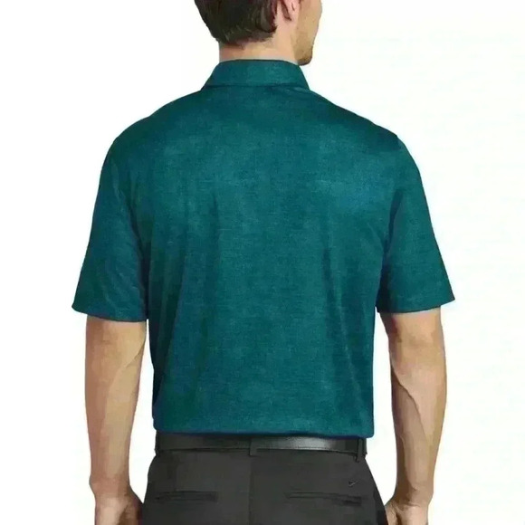 Nike Golf Dri-Fit Stay-Cool Short Sleeve Crosshatch Polo Shirt "Blustery Navy" - Picture 2 of 16